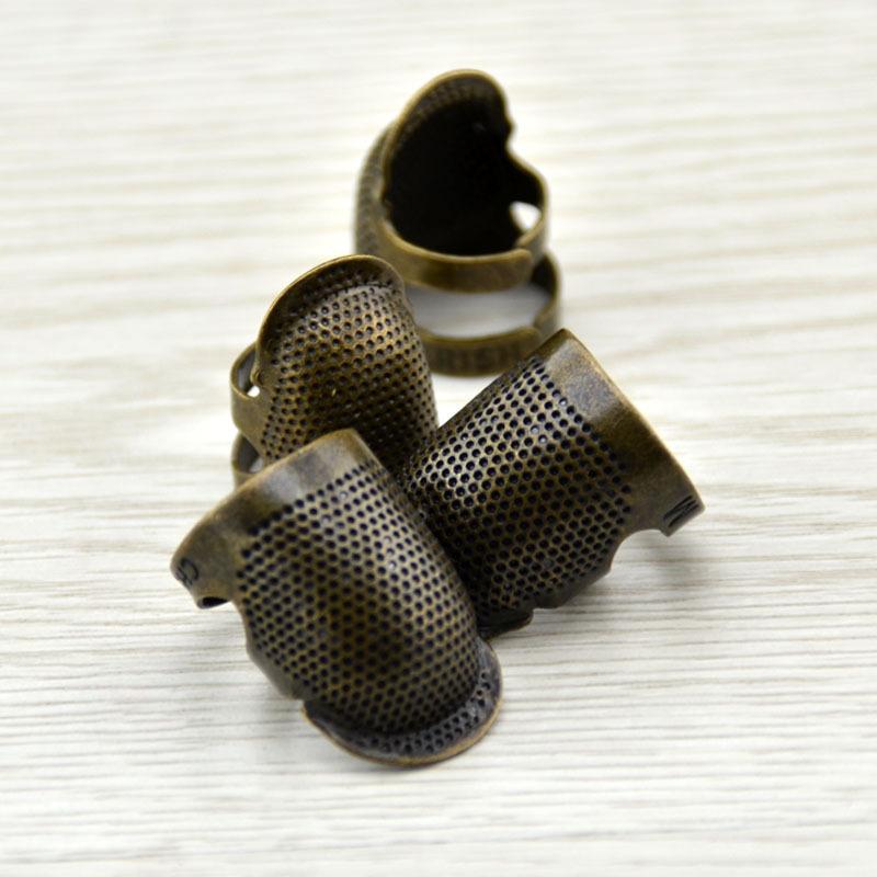 Bronze Thimble Ring Needle Hoop Finger Cover, Household Adjustable Manual Embroidery, Anti-skid Design of Needle Press