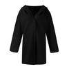 Women's Casual Fashion Solid Color Long Sleeved  Pocket Casual Single Breasted Hooded Jacket