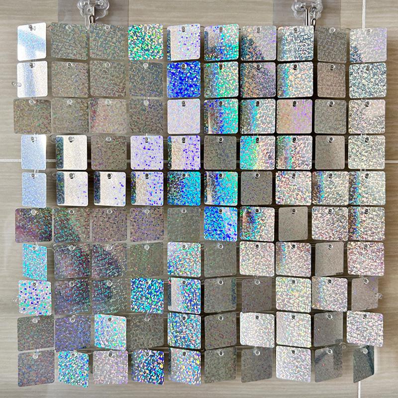 30x30cm 12pcs Sparkling Sequin Wall Backdrop Panel Glitter Photo Booth Background for Valentine's Day Decorations Wedding Party