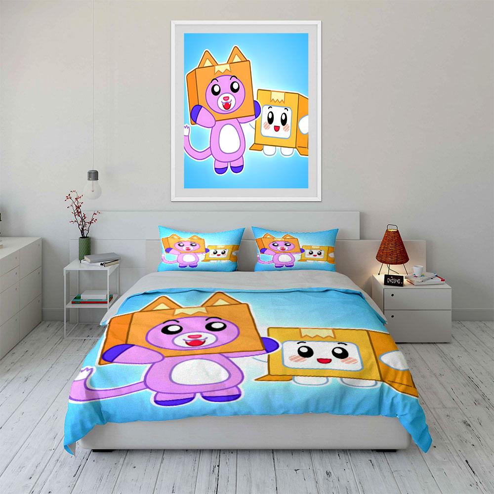 "Cartoon Box Cat Bedding Set" Bedding Duvet Cover Set Duvet Cover Pillowcases (1 * Duvet Cover 2 * Pillowcases, without duvet insert)