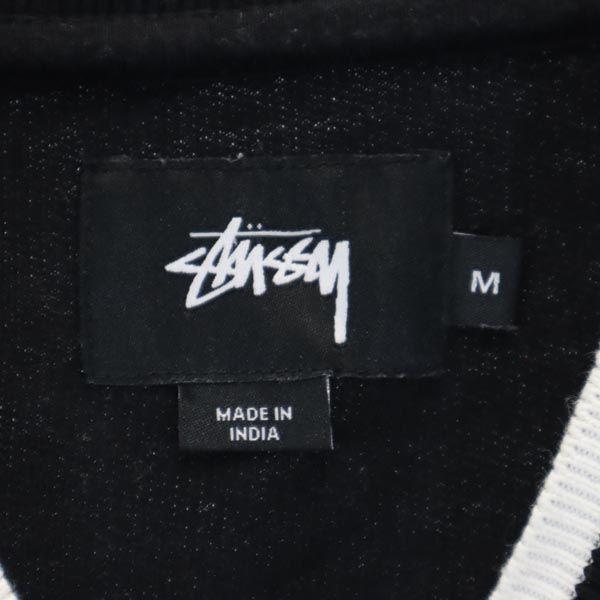 STUSSY Logo embroidery Long sleeve sweat trainer M black Men's Used