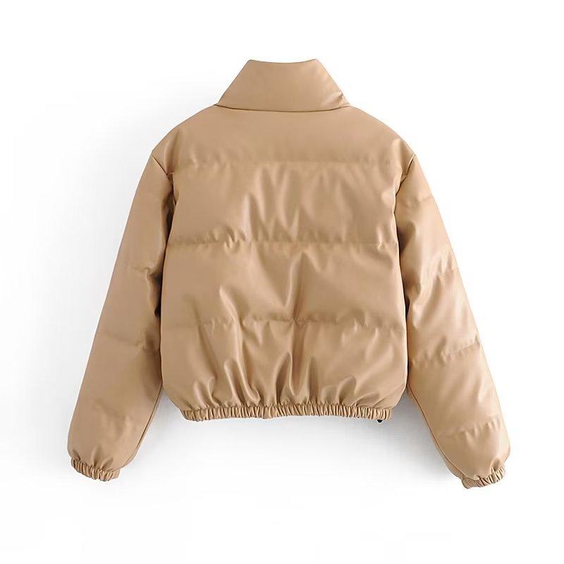 Winter Cotton Parkas Women Coat Short Jackets For Women Female PU Leather Bomber Jacket