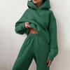 European and American Style Autumn and Winter Casual Thick Long Sleeved Sweatshirt Long Pants Two-piece Set for Women