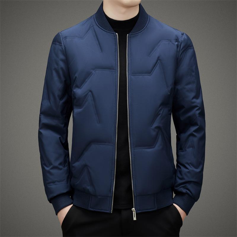 

Новая осенне-зимняя куртка-бейсбольный воротник для молодых мужчин, короткая модная простая куртка-пуховик, утепленная куртка-пуховик L