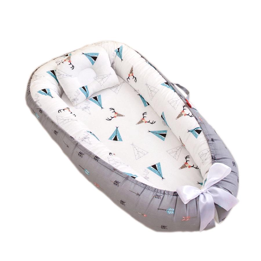 Hemei Portable Baby Nest: Anti-Pressure Pillow & Travel Bed