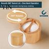 Seasoning Container with Spoon Wood Salt Swivel Magnetic Lid, Built-in Small Cellar for Countertop Jar, Moisture Proof Spice Kitchen Solid Box