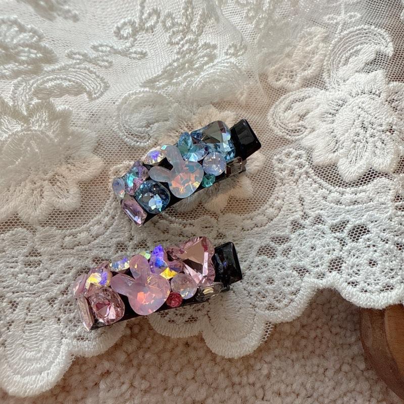Mini Hairpin, Exquisite and Cute Rabbit, Multi-Color Sparkling Rhinestone Side Hairpin, Girlie Heart, Ins-Style Hairpin