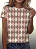 New Fashion Women's Geometric Pattern T-Shirts 3D Print Round Neck Short Sleeve Tops Casual Streetwear Y2k Tees Women Clothing