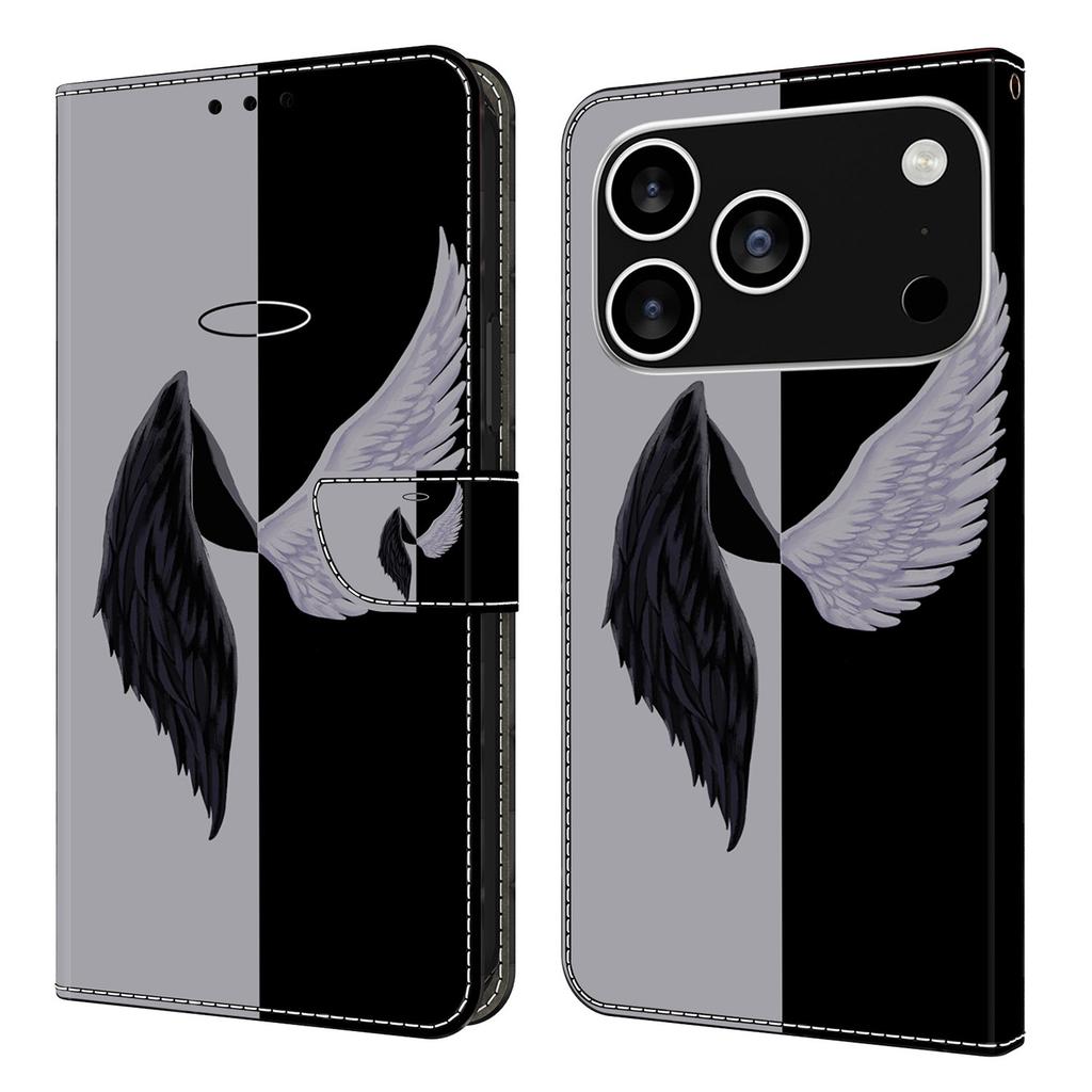 For iPhone 17 Pro Case Magnetic Clasp 3D Pattern Leather Wallet Phone Cover