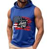 Ärmelloser Herren Hoodie Lässiger Leichter Pullover Kapuzen Tanktop mit Arbeitsfeiertags-Grafikdruck für Sommerliche Outdoor-Aktivitäten