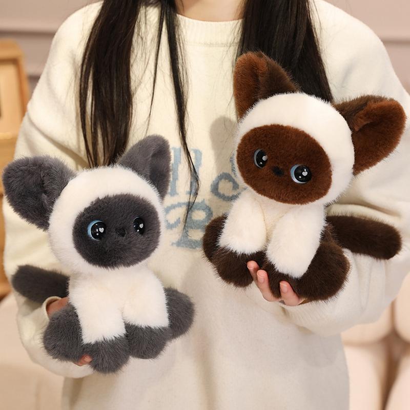 Kawaii Kočičí Plyšáci Roztomilá Kreslená Siamská Kočka Měkká Panenka Krásný Kočičí Polštář na Objímání Dárek k Narozeninám