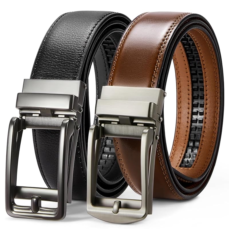 

[BOSTANTEN] Bostanten two set belt men s - business genuine leather auto lock belt No hole stepless adjustment big size multiple sizes gentleman belt