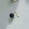 modernlike 10k gold black pearl hoop earrings