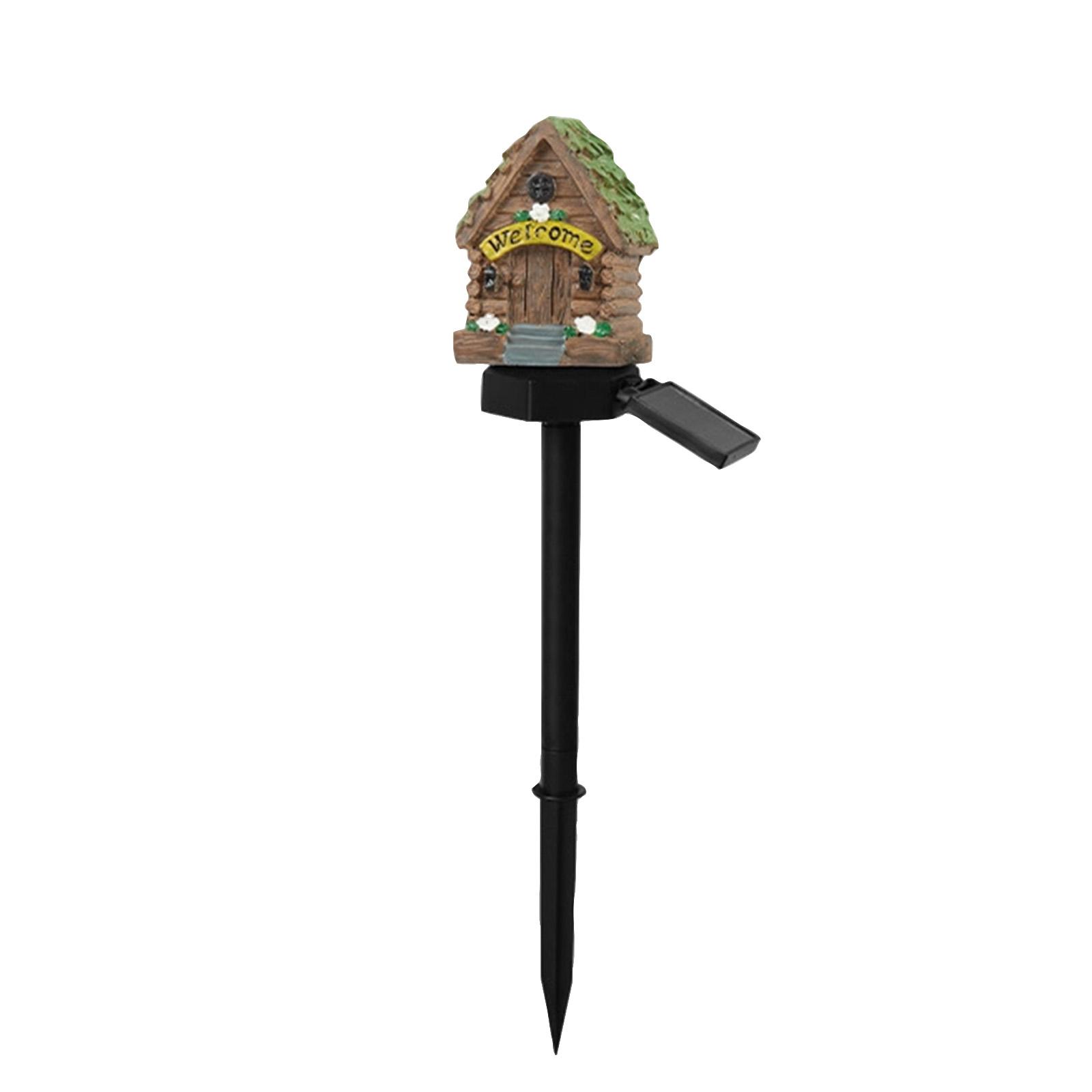 

Solar Resin Light, Outdoor Garden Decorative Lamp For Yard Patio , House Shape Ground Stake Light For Outdoor Ambient Decoration One Size