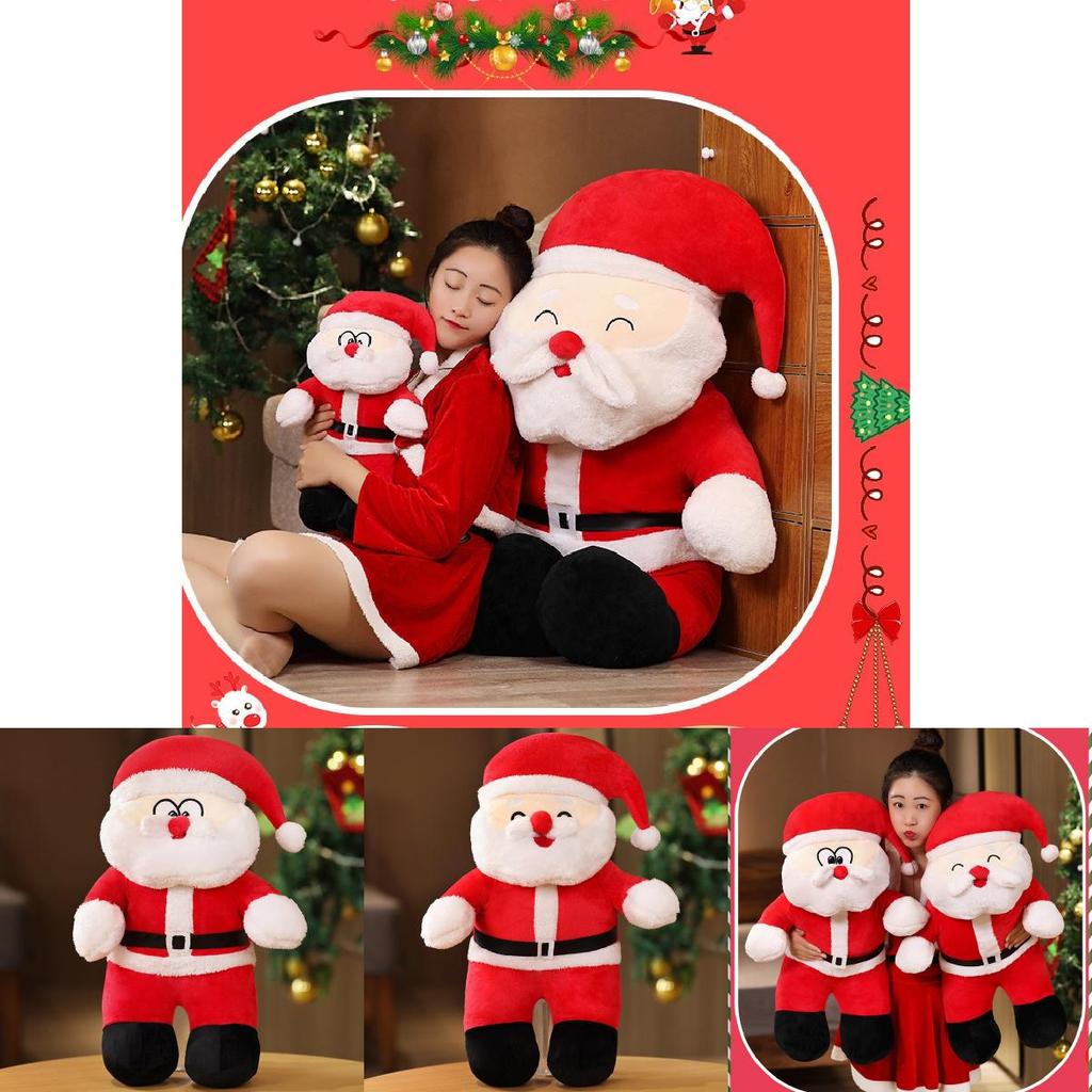 Adorable Plush Santa Claus Doll Christmas Cushion Soft Toy For Kids Gift 35cm 50cm 80cm 100cm