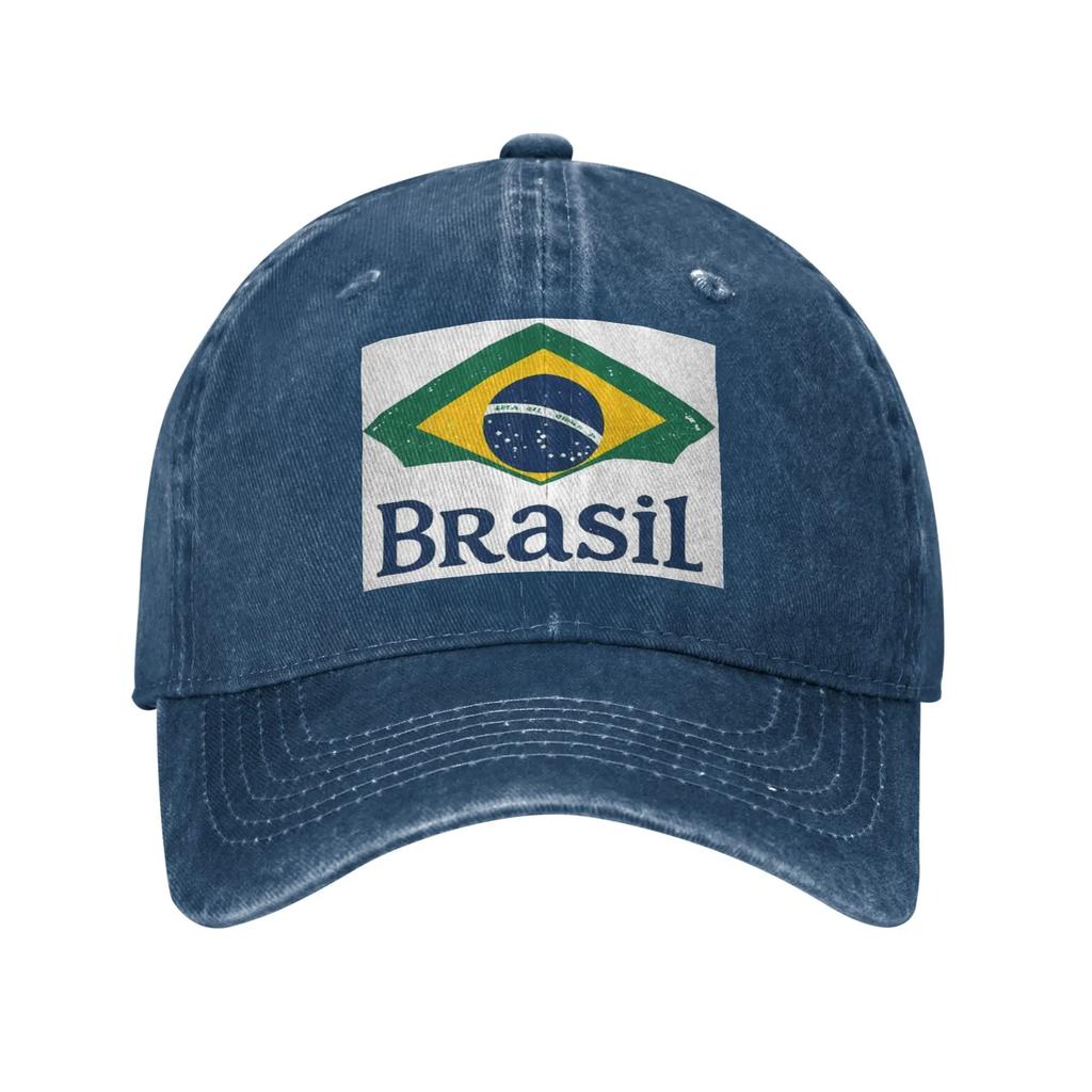 Brazil Flag Washed Denim Cap Casual Baseball Caps Adjustable Hat Summer Unisex Baseball Hats