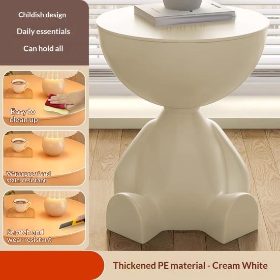 Runder Couchtisch mit Ablagefach Kreis Beistelltisch Schlafzimmer Küche Wohnzimmer Kleiner Raum Sofa Nachttisch Beistelltisch Schreibtisch