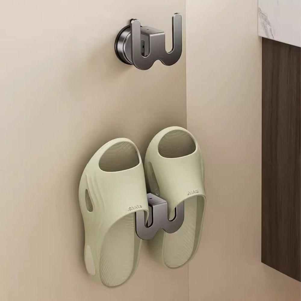 Wall Mount Slipper Rack Storage Organizer Shoes Rack Durable Slippers Hanging Shelf  Living Room