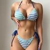 Farbverlauf Dreieck zum Binden Sexy Bikini Zweiteiliger Badeanzug P021
