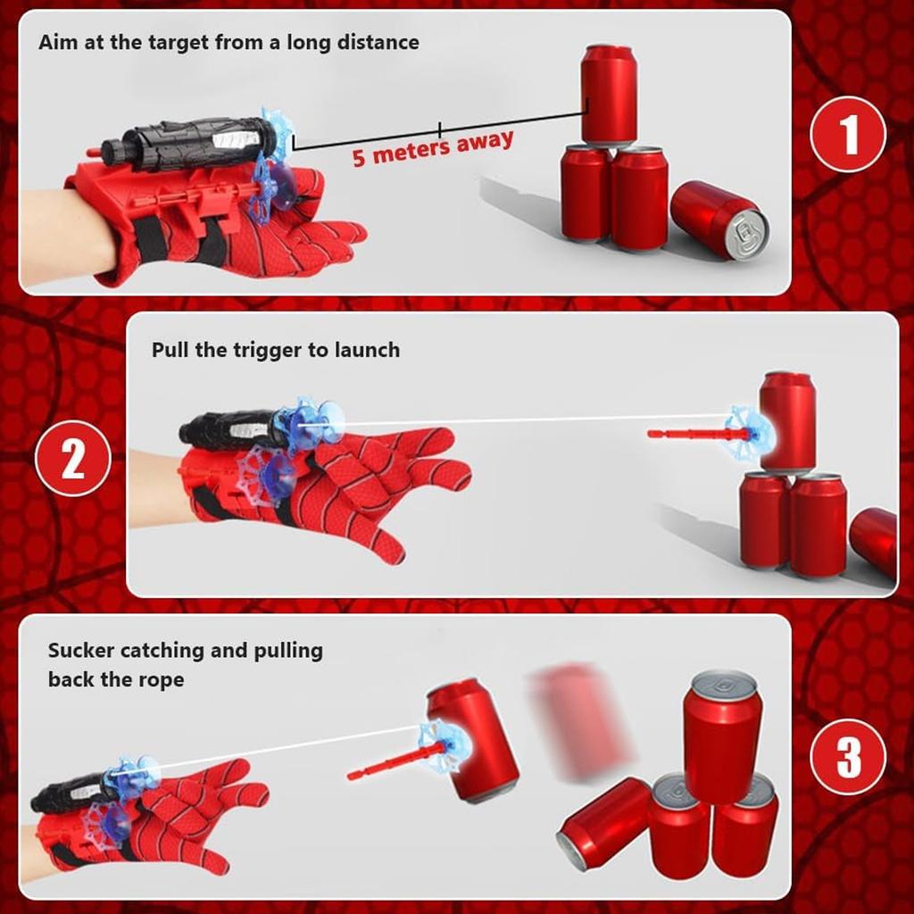 Soft Bullet Can Be Fired Spinning Gloves Black Children's Toys Boy