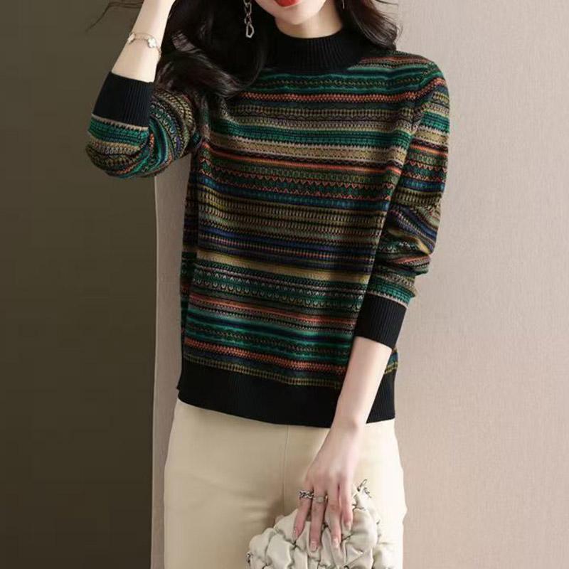 Pulover pentru Femei Toamnă Iarnă Pulover Îngroșat Cald Tricotat Elastic Mânecă Lungă Jumper Oversize Topuri