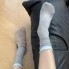 Grayish-blue Socks, Sweet Ribbons, Bows, Buttons, Autumn and Winter Piles of Socks
