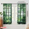 2pcs,2D Plane Printing Creative Curtains Bamboo Serenity(1) Polyester Fabric (without Rod) Art Deco Festive Use for Living Room,