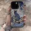 Retro Cat IPhone 16 Pro Phone Case, 15 Laser Case, 14 Apple 12 Drop-Proof, 11Xs Max Hard High-Quality Phone Case