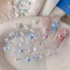 50Pcs Ocean Nail Art Charms Aurora Shell Starfish Mermaid Tail Nail Art Decors Gem Beach  Ice Clear Nail Decorations