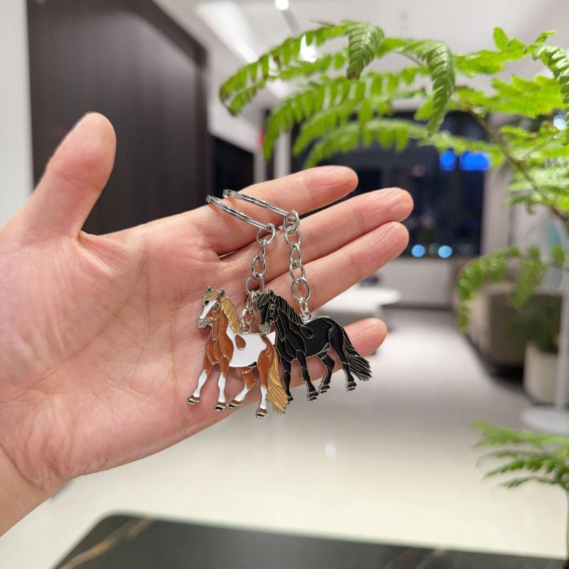 Creativity Zodiac Horse Metal 2026 Year Of The Horse Mascot Pendant Car Ornament Bag Hanging Decoration New Year Gifts