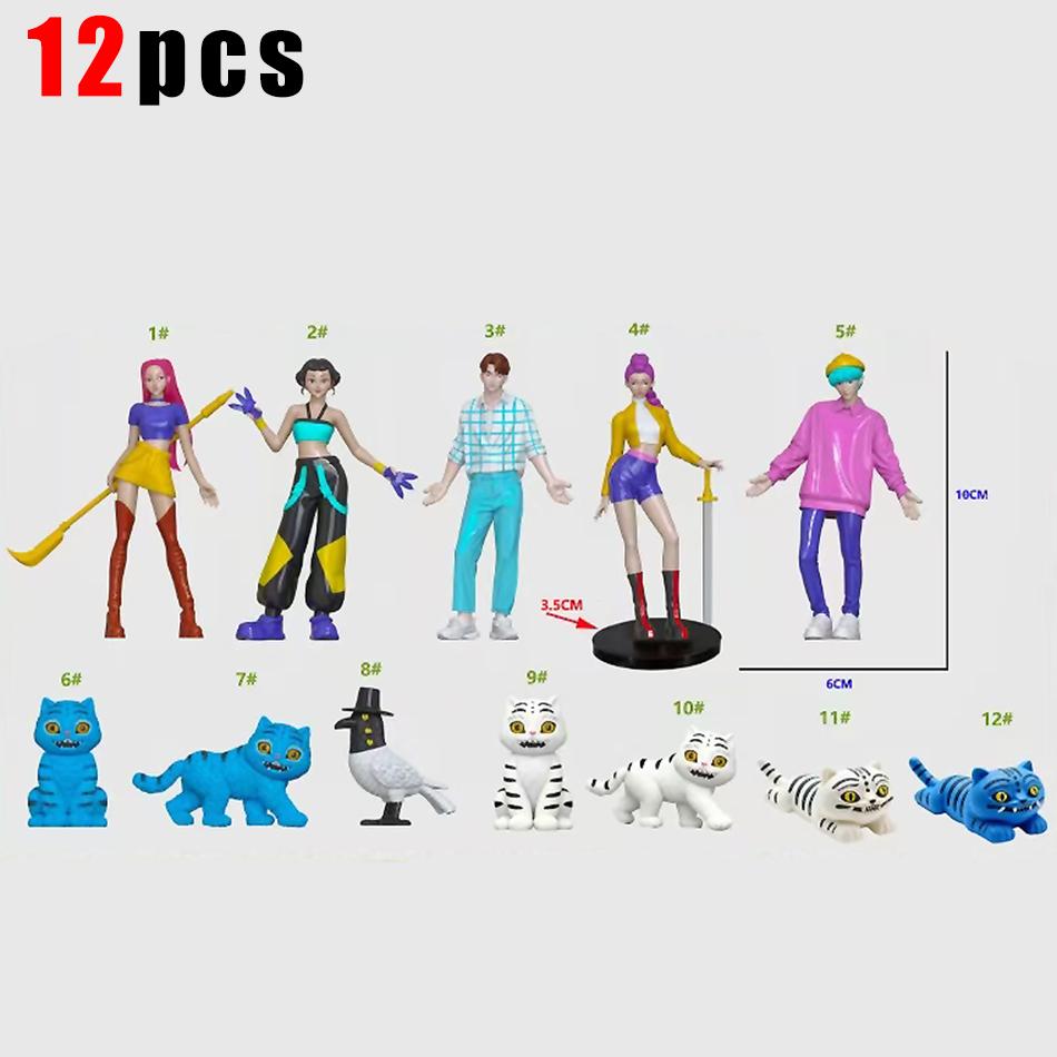 4 Style Kpop Demon Hunters Action Figure Toy Derpys Tiger Rumi Mira Zoey Sussy Figurine Doll For Fans Gift Collection Model