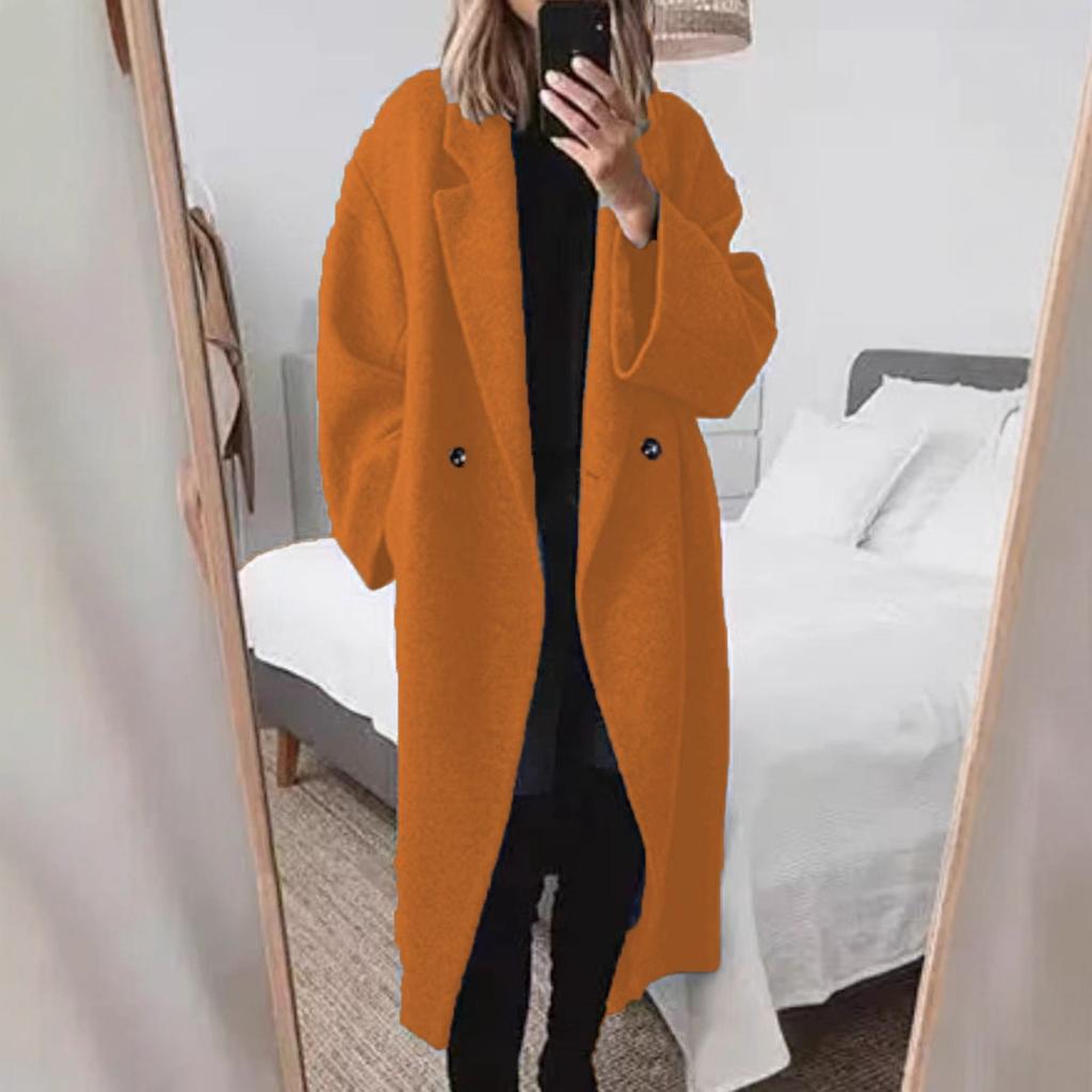 Cardiganjacke Elegante Damenwolljacke mit Umlegekragen Doppelknopfverschluss für Pendeln Anzugjacken