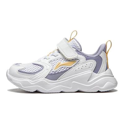 Li Ning Kids Sports Trend Low Top Casual Shoes Kids Casual Shoes White Purple YKNU038-4