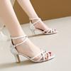 Fashion Design Women's Sandals 2024 High Quality Summer New Ladies High Heels Stylish Open Toe Fish Mouth Sandals Sandalias De Mujer