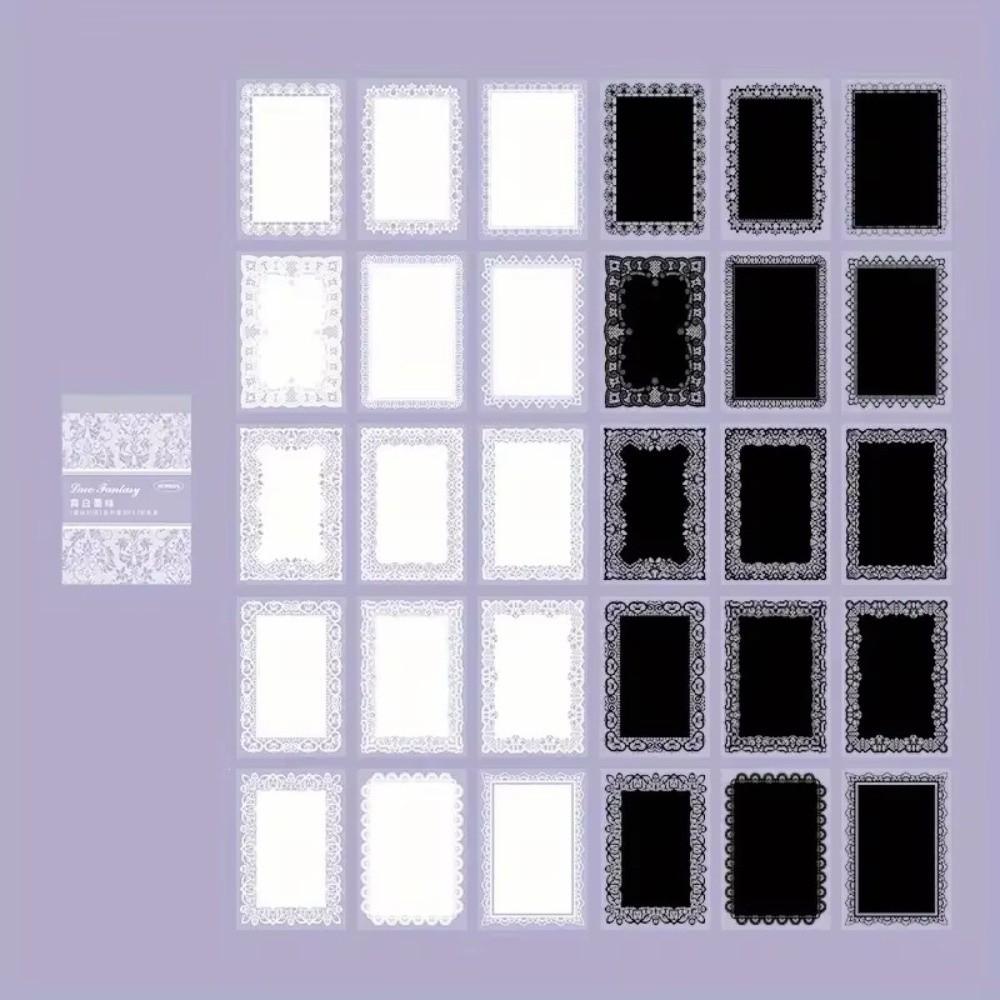 30Pcs Handmade Decorative Scrapbooking Black And White Creative Background Paper Journal Stationary