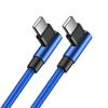 Nylon Braided USB C To USB C PD60W Charging Cable Double 90 Degree Bend Design For Smartphones And Laptops
