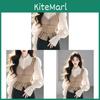 Camicia Senza Maniche a Righe in Raso Morbido con Maniche a Palloncino per la Moda Primaverile Chic da Donna