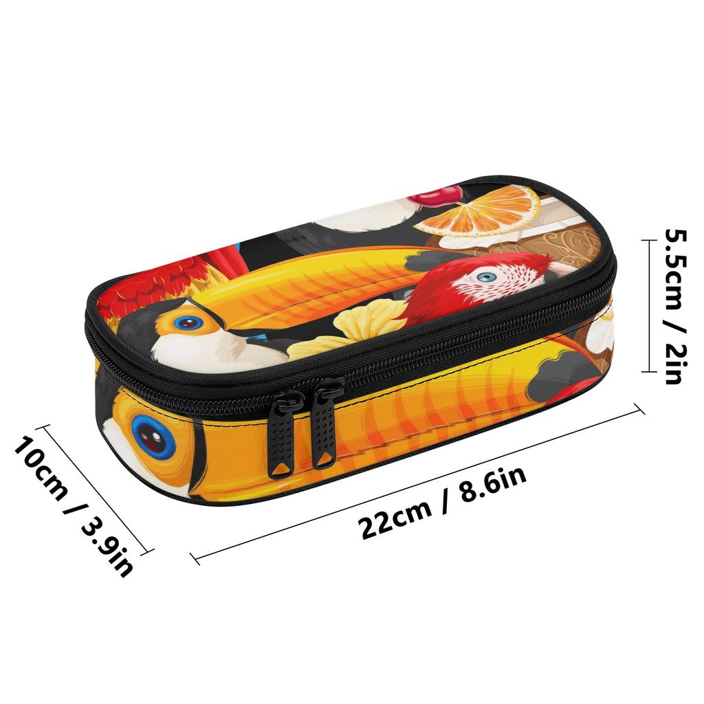 Pen Case 300D Polyester Large Capacity Easy Open Zipper with Main Compartment Mesh Pocket and Pen Slots for Middle School Students