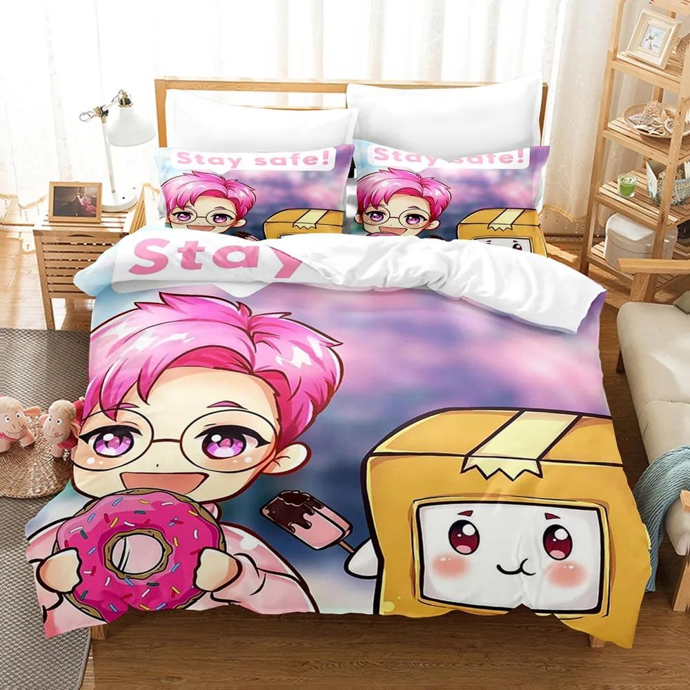 Comforter Animated Movie Lankybox Bedding Set For Bedroom Soft Modern S Comefortable Kids And