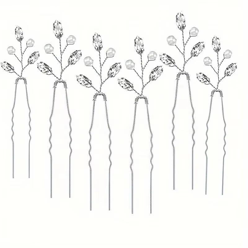 European & American Green Rhinestone Hairpin: Elegant U-Shaped Wedding Hair Accessory for Qipao Dresses.