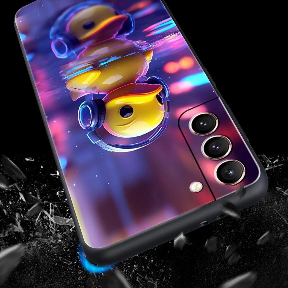 Cartoon Duck Phone Case for Samsung Galaxy S26 S25 S24 S23 S22 S20 S21 FE Ultra S25 Edge Plus 5G Soft TPU Cover Fundas Capas Bag
