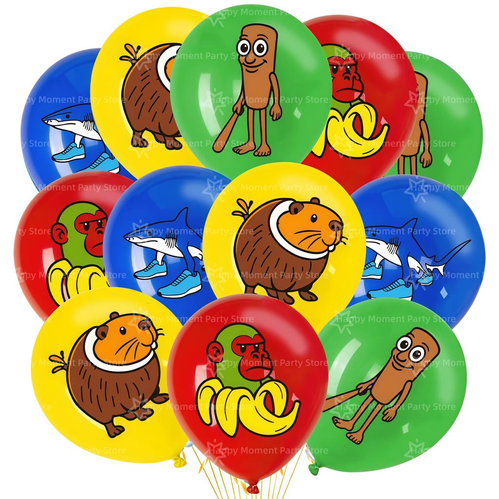 Italian Brainrot Birthday Party Decoration Tung Tung Tung Balloon Sahur Tralalo Foil Balloon Latex Balloon brainrot Party Favors