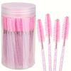 100pcs Eyelash Brush Set Bottled Crystal Rod Eyelash Brush Barrel Eyebrow Comb Brush Colored Eyelash Curling Brush Eyelash Extension Tools.