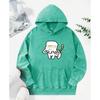 The Cat'S Head Is Wrapped In A Bag Printed Women Washed Hoodie Street Hoody Loose Pocket Tops Cotton Pullovers