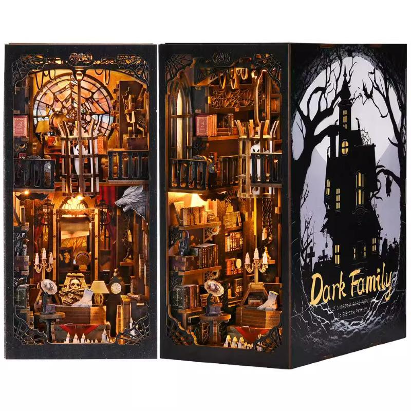 Addams Family DIY Cabin Building Blocks: Handmade Assembly Bookend Model for Halloween