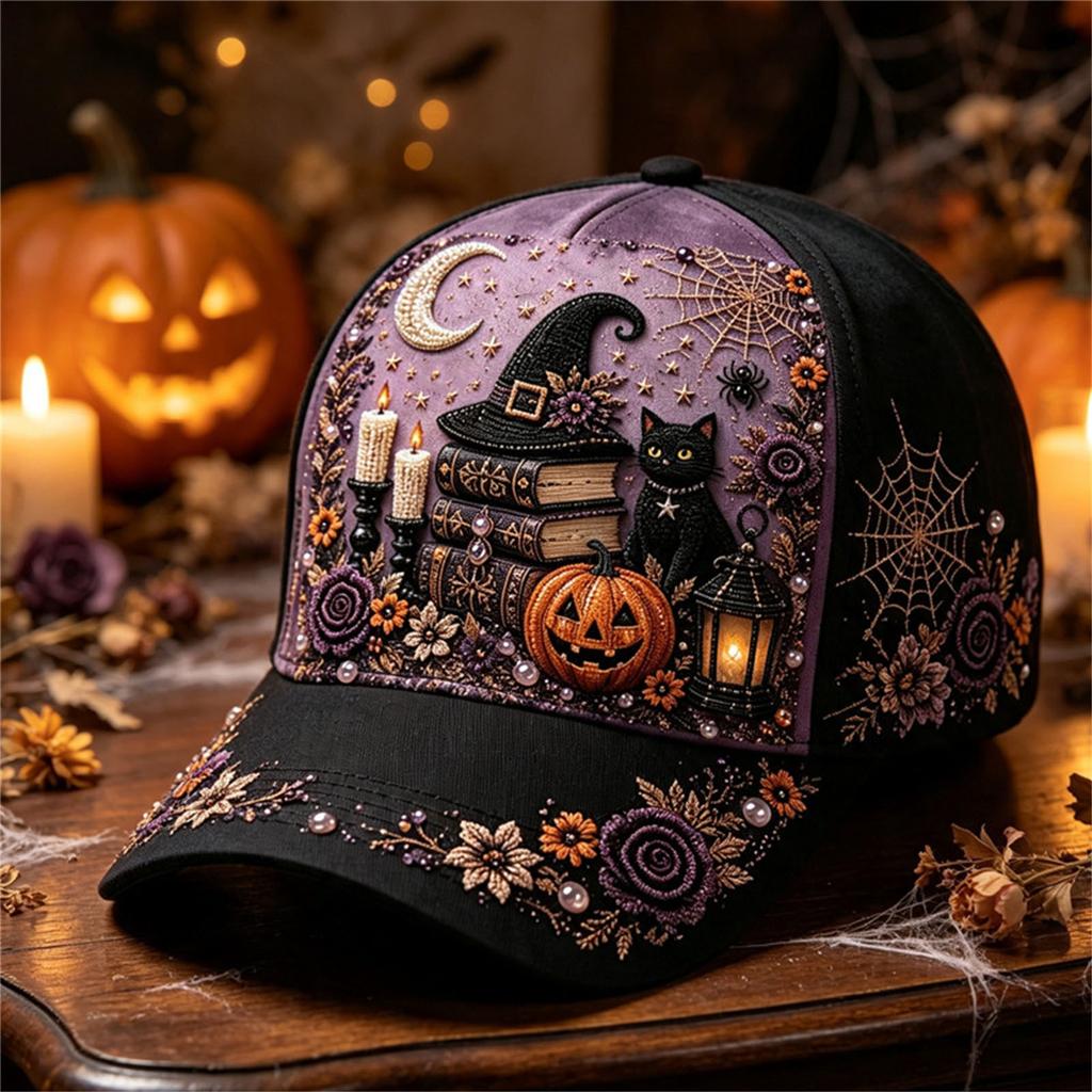 Adjustable Halloween Printed Hat for Men and Women - Novelty Costume Party Accessory