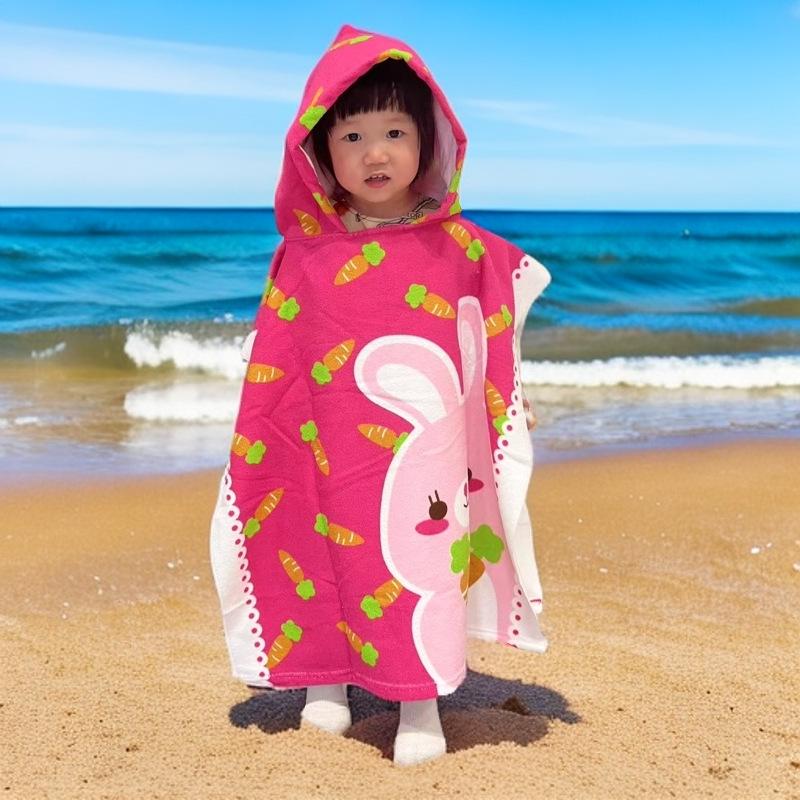Children's Microfiber Hooded Bath Towel Cloak - Quick-Dry & Absorbent