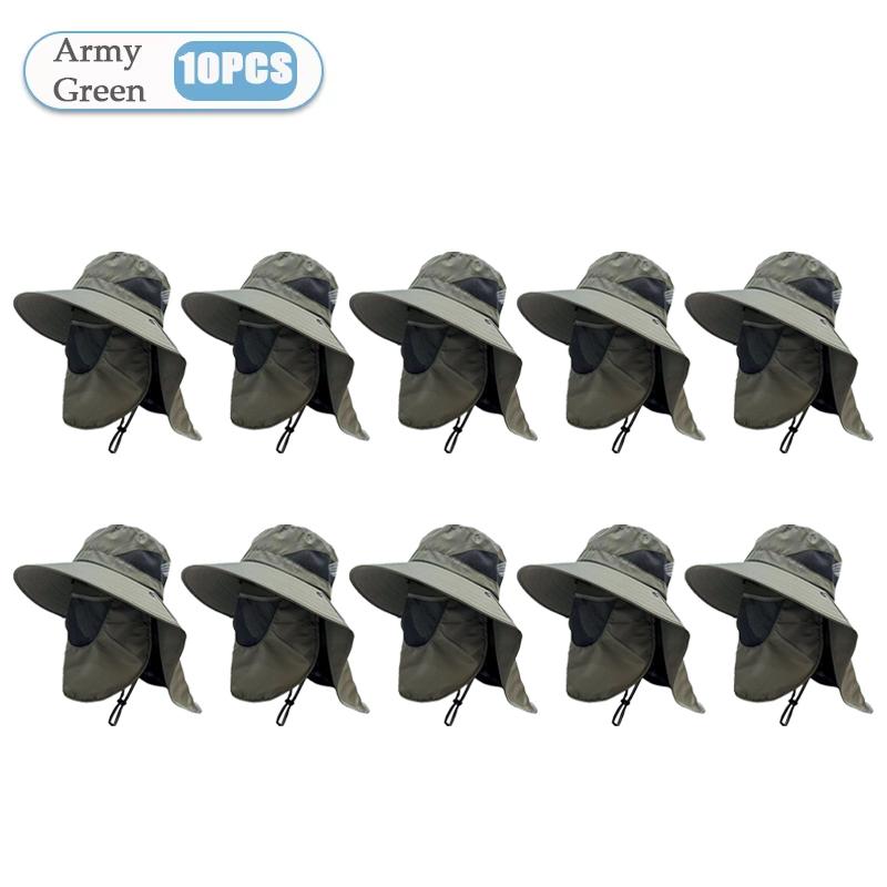 Letní sluneční čepice UV ochrana Venkovní lov Rybářská čepice pro muže Ženy Turistika Kempování Kšiltovka Klobouk klopa na krk Rybářský klobouk