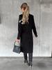 Women's Spring 2025 Versatile Woolen Double-Breasted Long Sleeve Coat with Welt Pockets