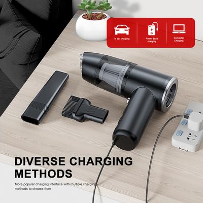 BELIBUY ABS High-Power Cordless Handheld Vacuum with One-Click Start & Detachable Dust Bin for Strong Suction On Sofas and Cars